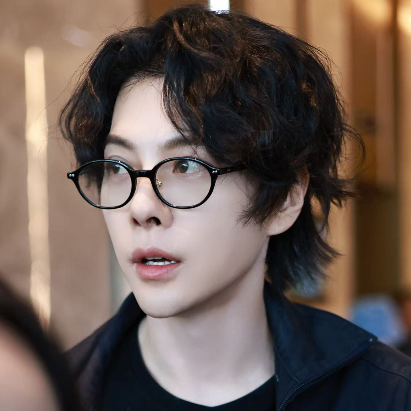 复古椭圆框防蓝光镜黑色超轻小框眼镜男款气质可配度数学生镜框潮