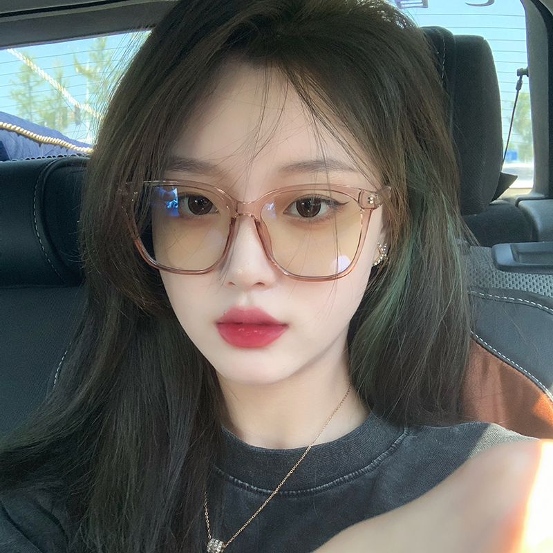 2022韩版复古透茶色眼镜女素颜大框抖音网红同款近视镜韩系ins风