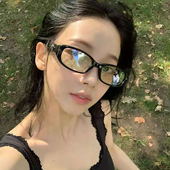 GM复古素颜黑框眼镜女时尚 痞帅镜框可配度数 文艺宽腿星星眼镜男士