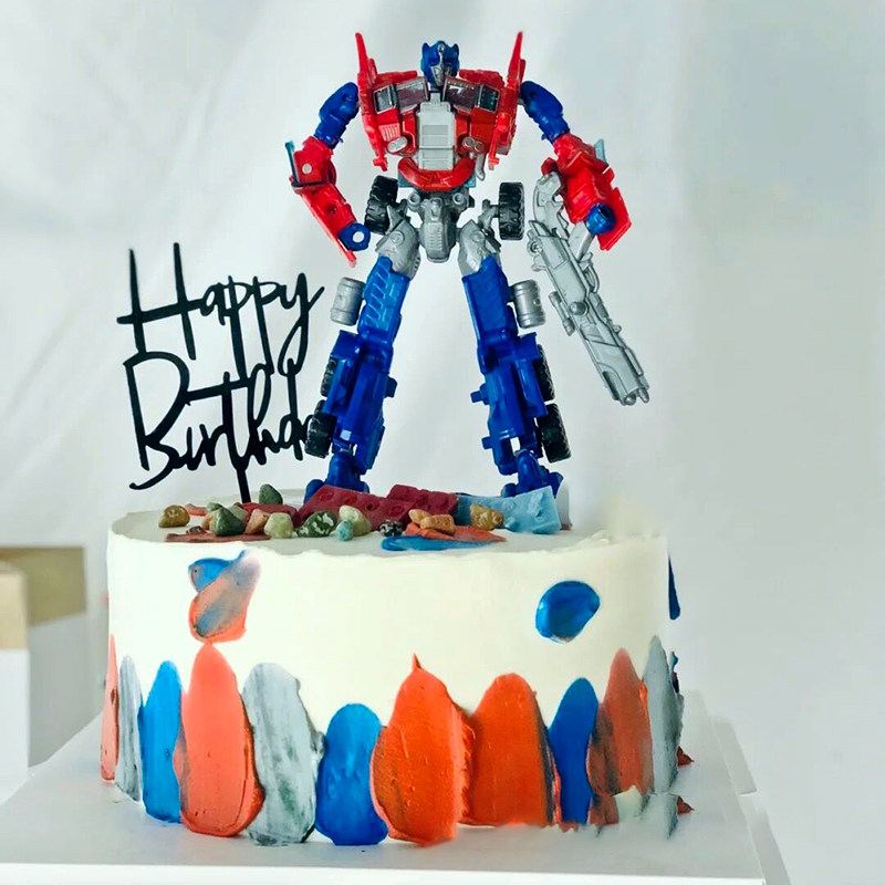 变形金刚擎天柱大黄蜂霸天虎定制生日蛋糕天津南京深圳重庆同城送