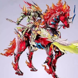 摩动核关羽朱雀阿修罗白虎吕布高达模型积木拼装机甲玩具手办盲盒