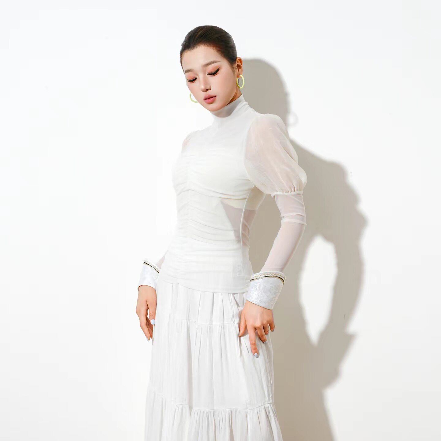 现货蒙古族女长袖衬衫新中式国风民族服装/舞台装