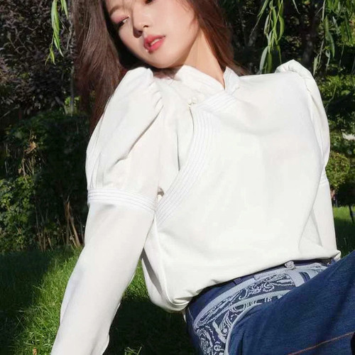 衬衫立领设计感春秋别致新款小众