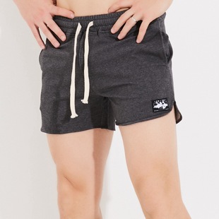 男跑步健身 男开叉田径超短裤 潮男三分裤 运动裤 夏季 纯棉运动短裤