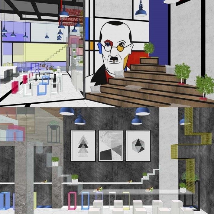 现代时尚北欧LOFT工业风图书馆文创书店手机体验店草图大师SU模型,商务/设计服务,设计素材/源文件,淘宝优惠券,粉丝福利购,淘宝优惠卷