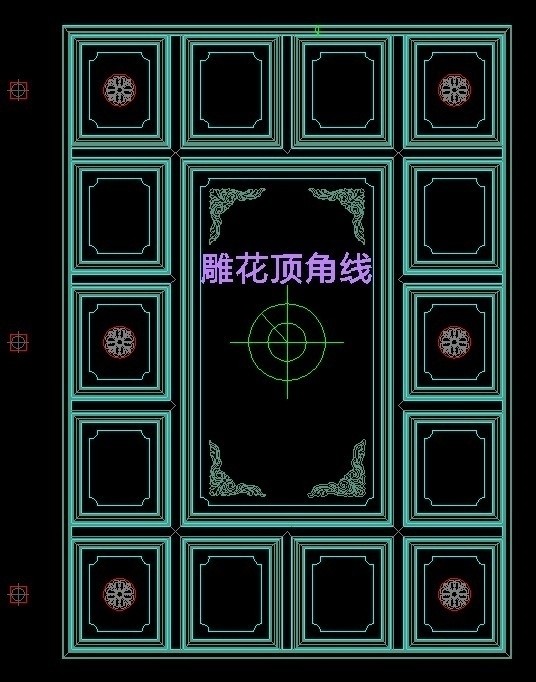 欧式美式法式宫庭巴洛克洛可可实木石膏吊顶线条雕花CAD施工图