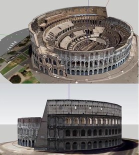 欧式古罗马斗兽场角斗场圆形古建筑草图大师SU模型