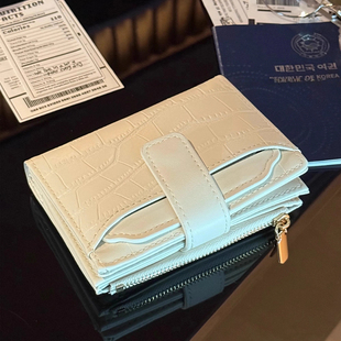 韩版石头纹钱包ins风皮质时尚随身大容量证件收纳包钱包一体卡包