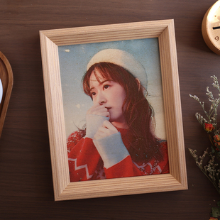 彩雕木刻画定制照片配实木相框微雕画diy相片情侣生日礼物送女友