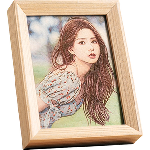 彩雕木刻画定制diy雕刻彩绘相片木版画手工创意生日礼物送男女友
