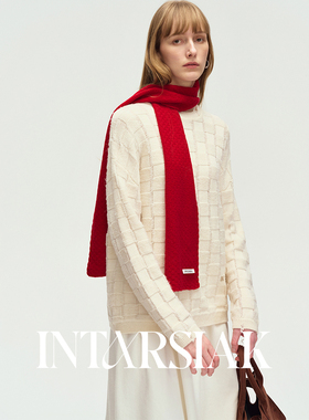 【INTARSIAK针织设计师品牌】肌理感保暖长条围巾秋冬围脖女