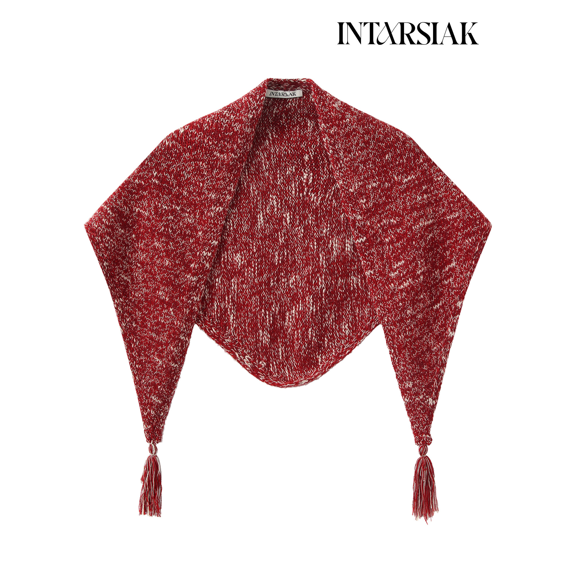 【INTARSIAK针织设计师品牌】捻歌 花纱流苏三角巾披肩围巾配饰