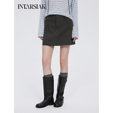 【明星同款】INTARSIAK 默屿 纯棉极简牛仔半裙经典百搭短裙