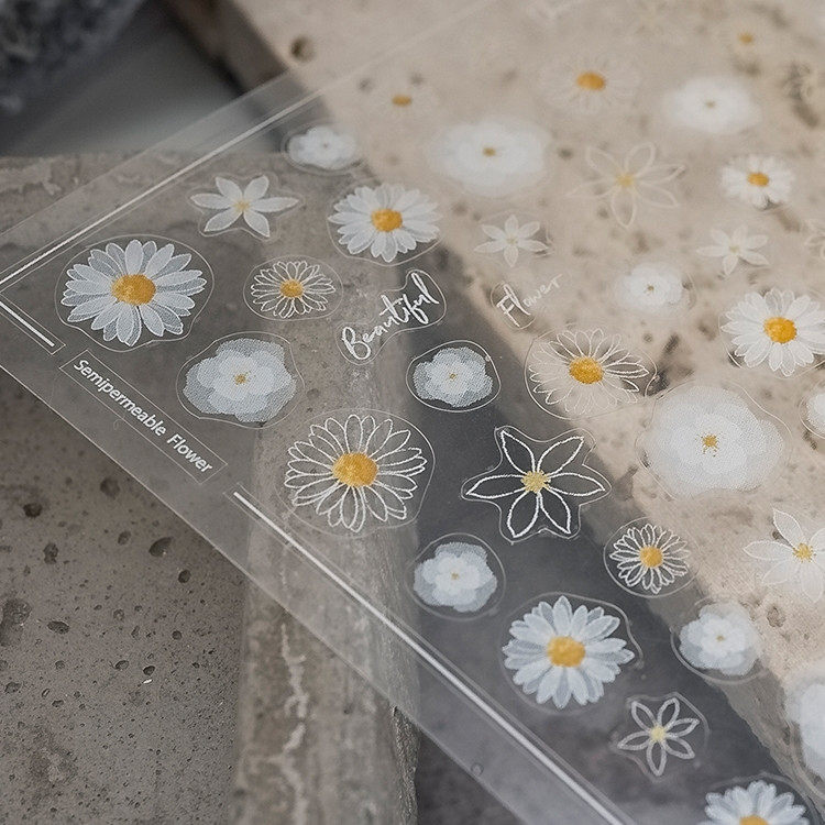 美甲贴纸TENSOR国风指甲贴薄透英文字母小雏菊笑脸小熊 001-100