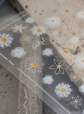 美甲贴纸TENSOR国风指甲贴薄透英文字母小雏菊笑脸小熊 001-100