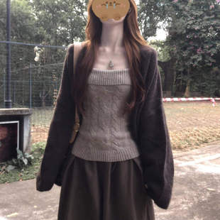 慵懒高级感毛衣套装女2026春季新款韩系冷淡两件套春装针织衫上衣