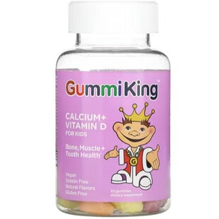 美国GummiKing 维生素D60粒软糖三钙骨骼肌肉促进牙齿健康 儿童钙