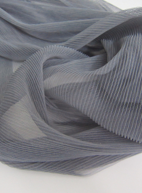 满29元包 百褶风琴褶布加密网纱素色净色纯色银灰色细牙签褶密集