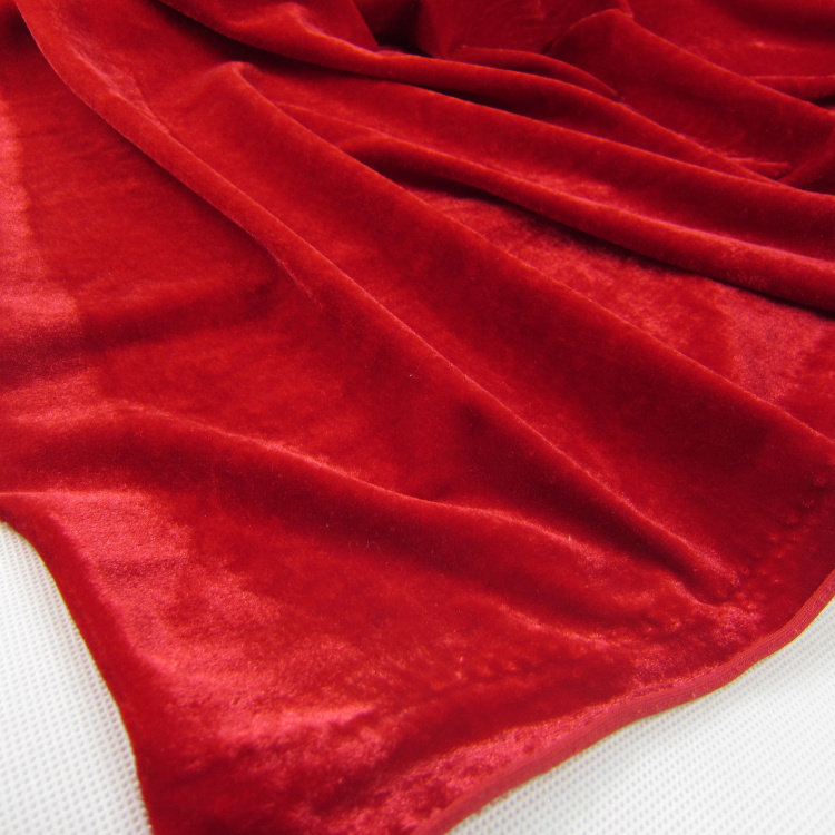 满29元全国包大红色国产四方立绒不倒绒背景布旗袍礼服连衣裙绒布