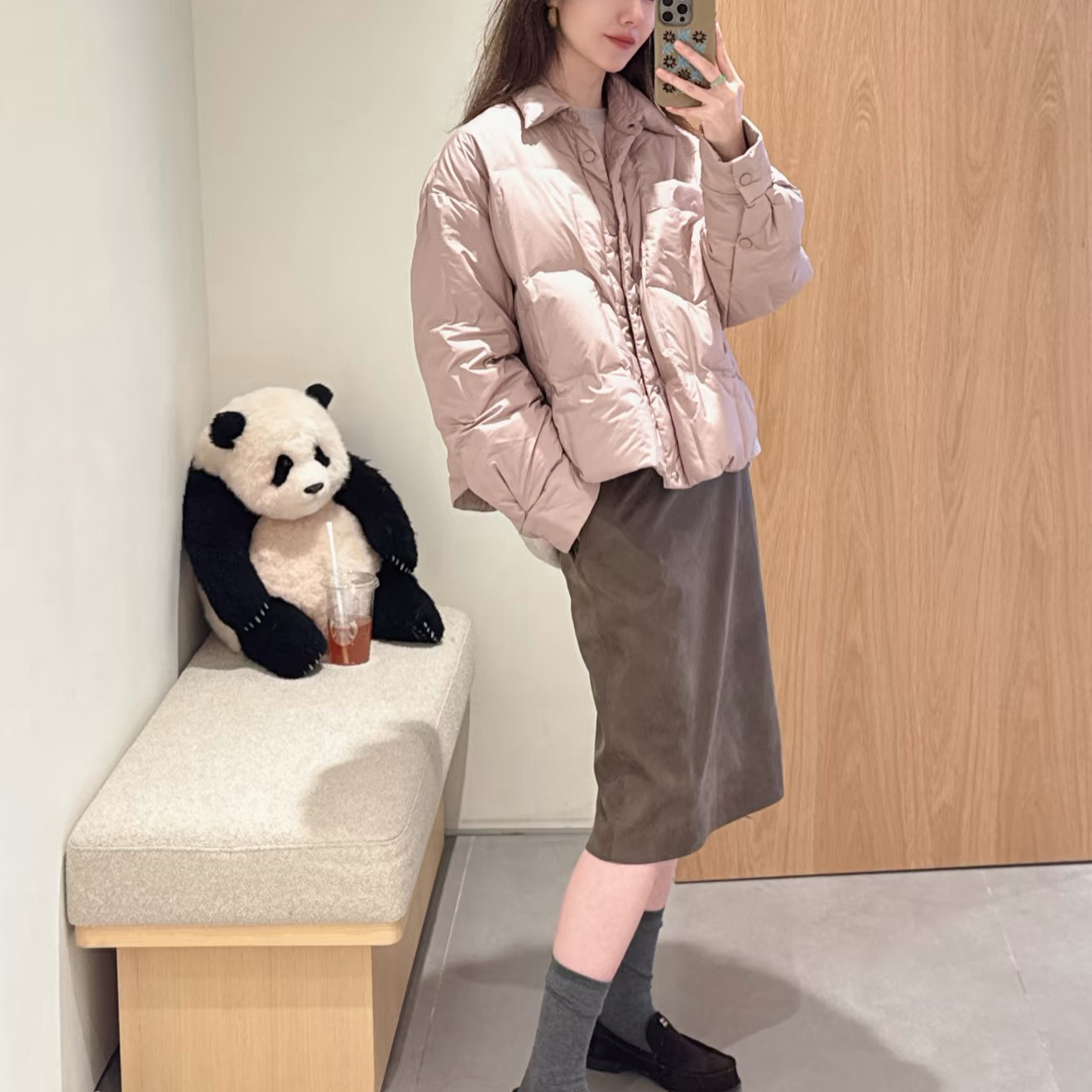 短款压胶羽绒服女冬季2025年新款