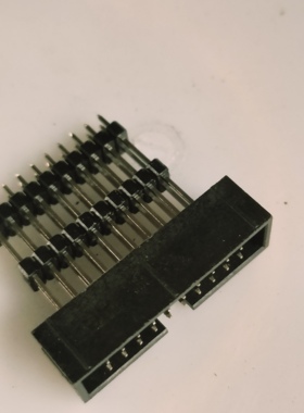 DC3-20P-2.54mm 简易牛角插座 加塑加长加高 ISP接口