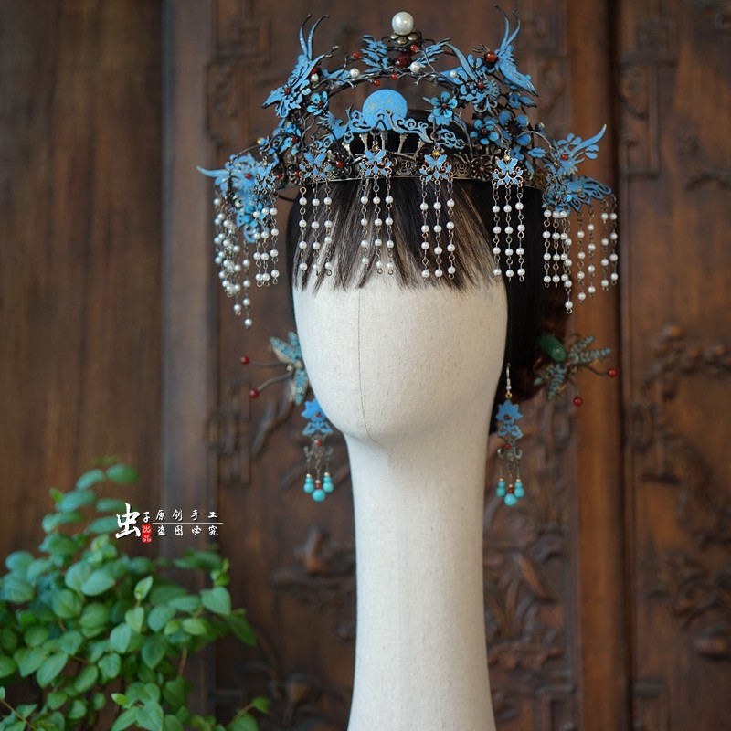 虫子家 仿清代古董发簪复古点翠色 国风配饰清汉女新娘马面裙2770,饰品/流行首饰/时尚饰品新,发饰,淘宝优惠券,粉丝福利购,淘宝优惠卷