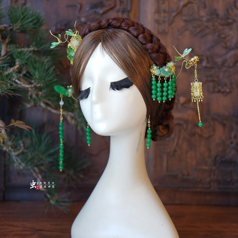 虫子家蜻蜓步摇珐琅古风原创手工