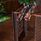 暗黑系傩戏玛瑙边夹 虫子家新中式 发夹 小众新娘造型手工配饰3237