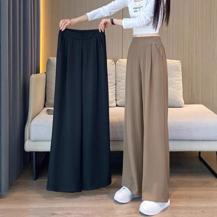 女春夏新款 高腰垂感西装 阔腿裤 韩版 直筒裤 ins潮流宽松休闲拖地裤