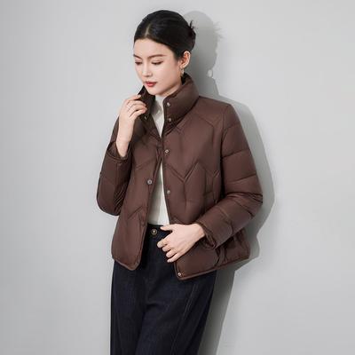 巨好看的冬装外套厚立领单排扣轻薄白鸭绒短款羽绒服防风保暖秋冬