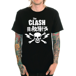 Clash冲撞朋克摇滚乐队T恤男短袖春夏圆领数码印花