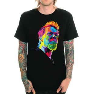 Metallica乐队T恤男春夏圆领短袖流行印花摇滚重金属鞭鞑鞭击激流