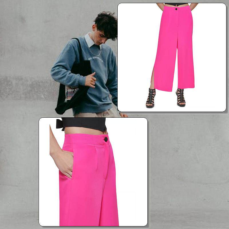 DKNY Don Kona children quality goods Casual pants lady new pattern Global Call fashion Pink Broad leg Split ends Ninth pantsin the Women's clothing/Boutique , Pants , Casual pants  category - from Buy2taobao.com to provide professional Taobao agent buy service