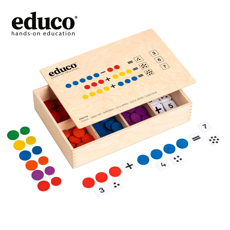 EDUCO加减法游戏早教数学启蒙数物对应儿童算数小工具益智玩具4岁