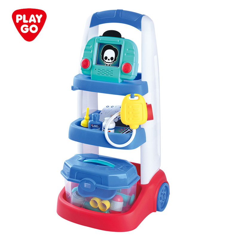 playgo仿真医生推车套装急救箱