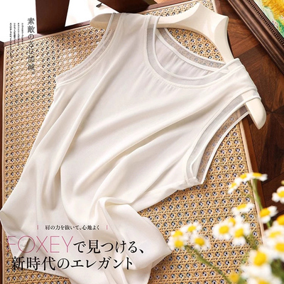 真丝无袖纱网吊带背心百搭