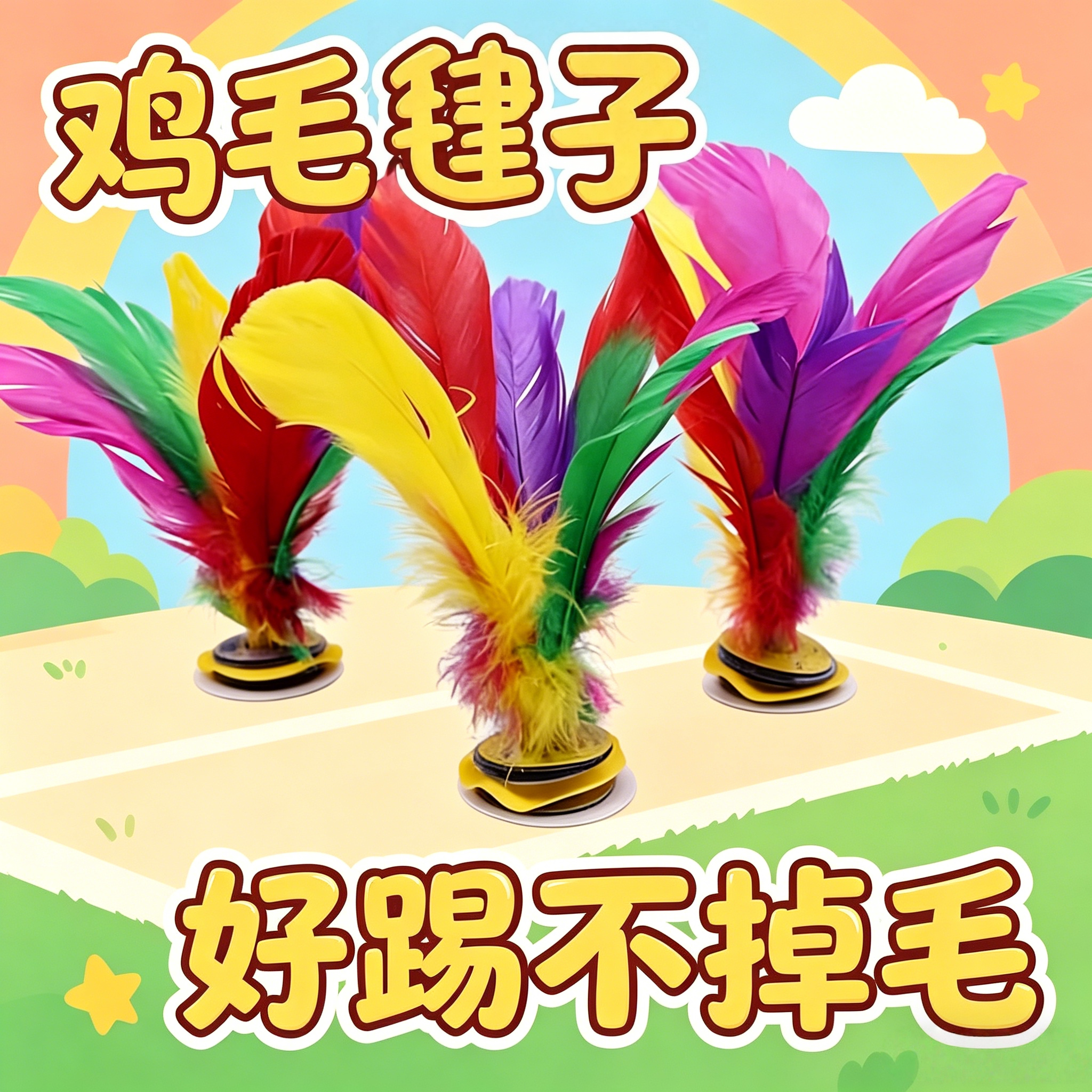 毽子儿童小学生比赛专用羽毛耐踢毛毽球老式键大人运动腱鸡毛毽子