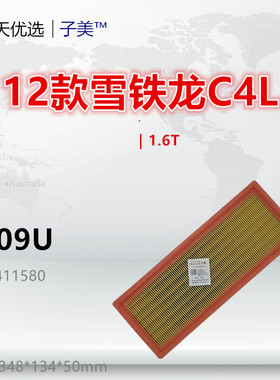 P409U适配雪铁龙 天逸 C3-XR C4 C5 C6 云逸 AX7 A9 1.6T空气滤芯