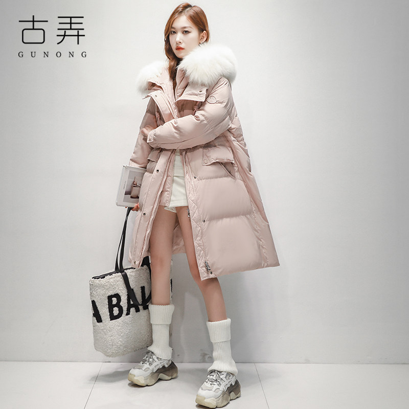 气质新款真狐狸毛大毛领中长款羽绒服女2025冬季收腰显瘦保暖外套