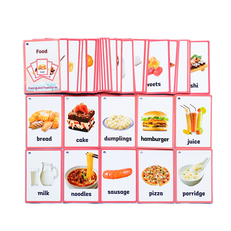 小达人点读food食物英语分类闪卡卡片幼儿童启蒙一套35张