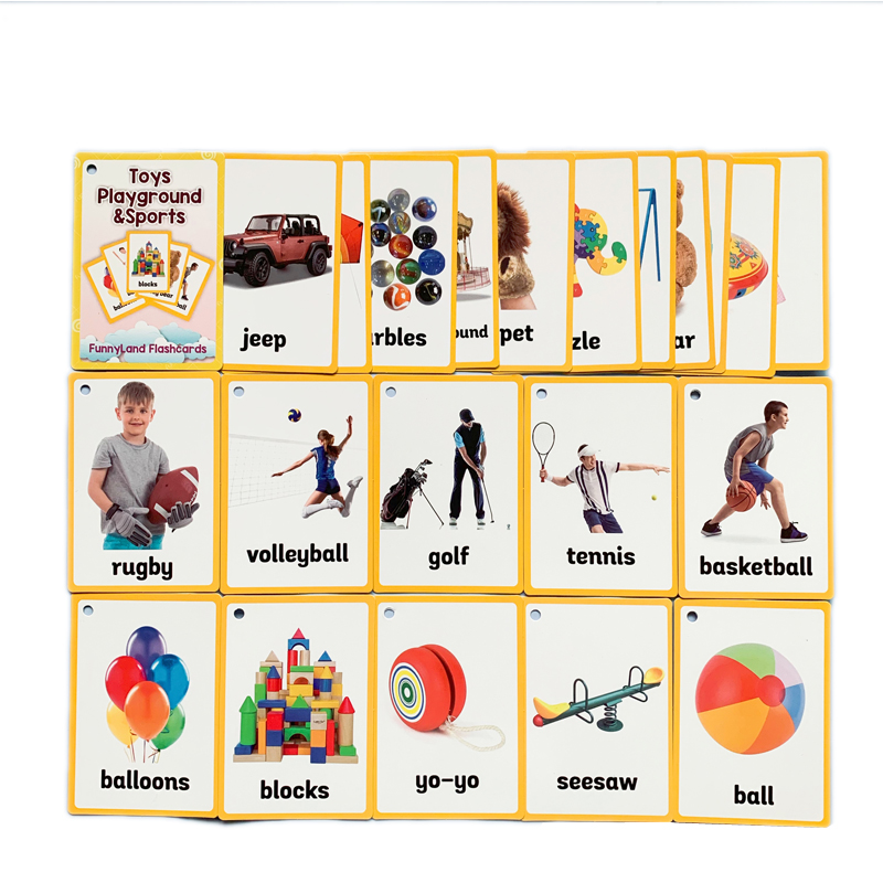 小达人点读toy  sport玩具游乐场运动英语分类闪卡卡片一套26张