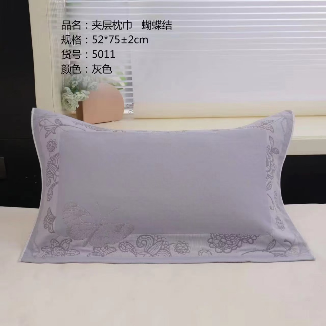 純棉枕巾高檔全棉單人紗布加大加厚家枕頭巾學(xué)生成人情侶一對裝