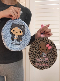 双利可爱卡通刺绣可挂式擦手巾超强吸水速干厨房卫生间抹布小毛巾