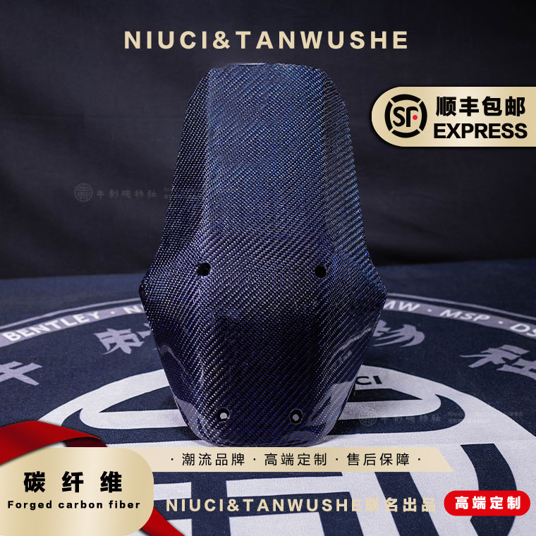 九号电动车猎户座DZ110P原车改装斜纹蓝丝纯碳外壳车头挡风板
