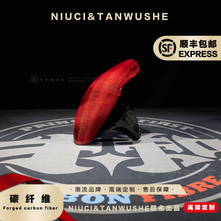9号小牛电动车NQI摩托车改装白斜纹红漆黑漆碳纤维GP前挡泥板