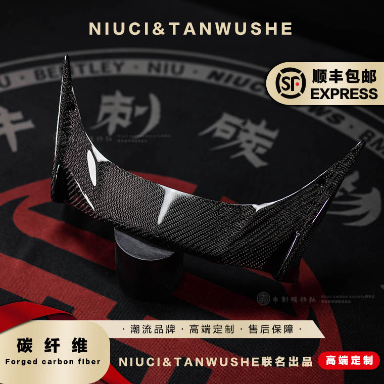 九号电动车猎户座DZ110P改装原厂斜纹蜂窝锻造碳纤维前唇