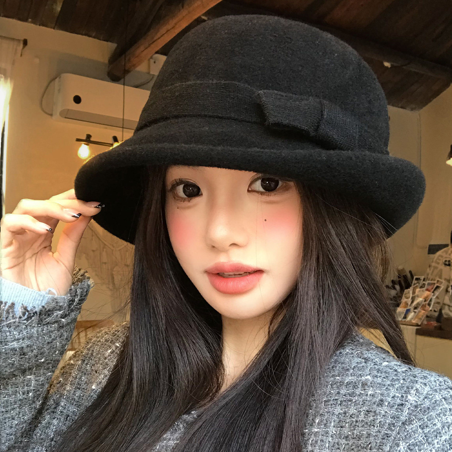 千金风黑色蝴蝶结毛呢卷边礼帽女冬季优雅气质高级感保暖渔夫帽子,服饰配件/皮带/帽子/围巾,帽子,淘宝优惠券,粉丝福利购,淘宝优惠卷