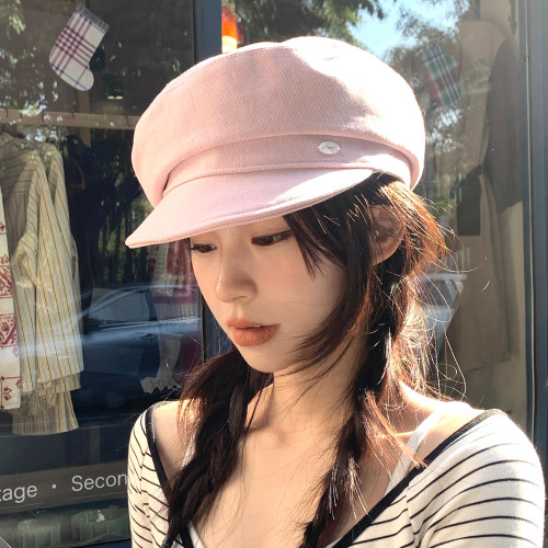 2026新款粉色牛仔贝雷帽女春夏