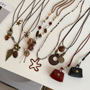 新中式 潮流配饰项链 文艺复古民族风吊坠女小众百搭叠戴韩系时尚