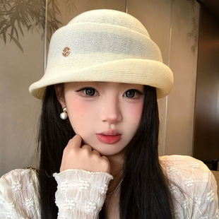 法式优雅千金感卷边礼貌女高级感气质时尚洋气渔夫帽子显脸小盆帽